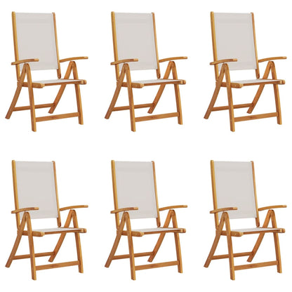 Tuinstoelen inklapbaar 6 st massief acaciahout en textileen