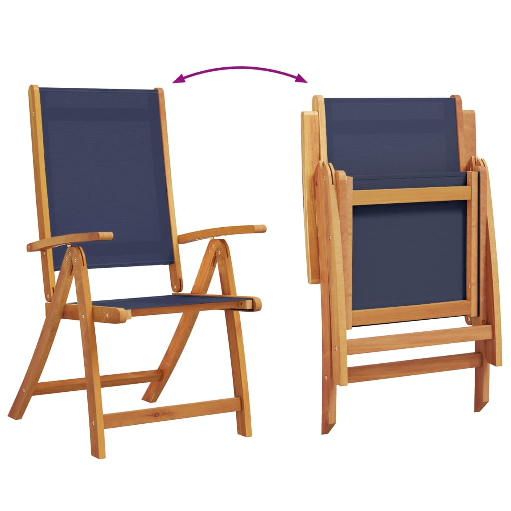 Tuinstoelen inklapbaar 6 st massief acaciahout en textileen