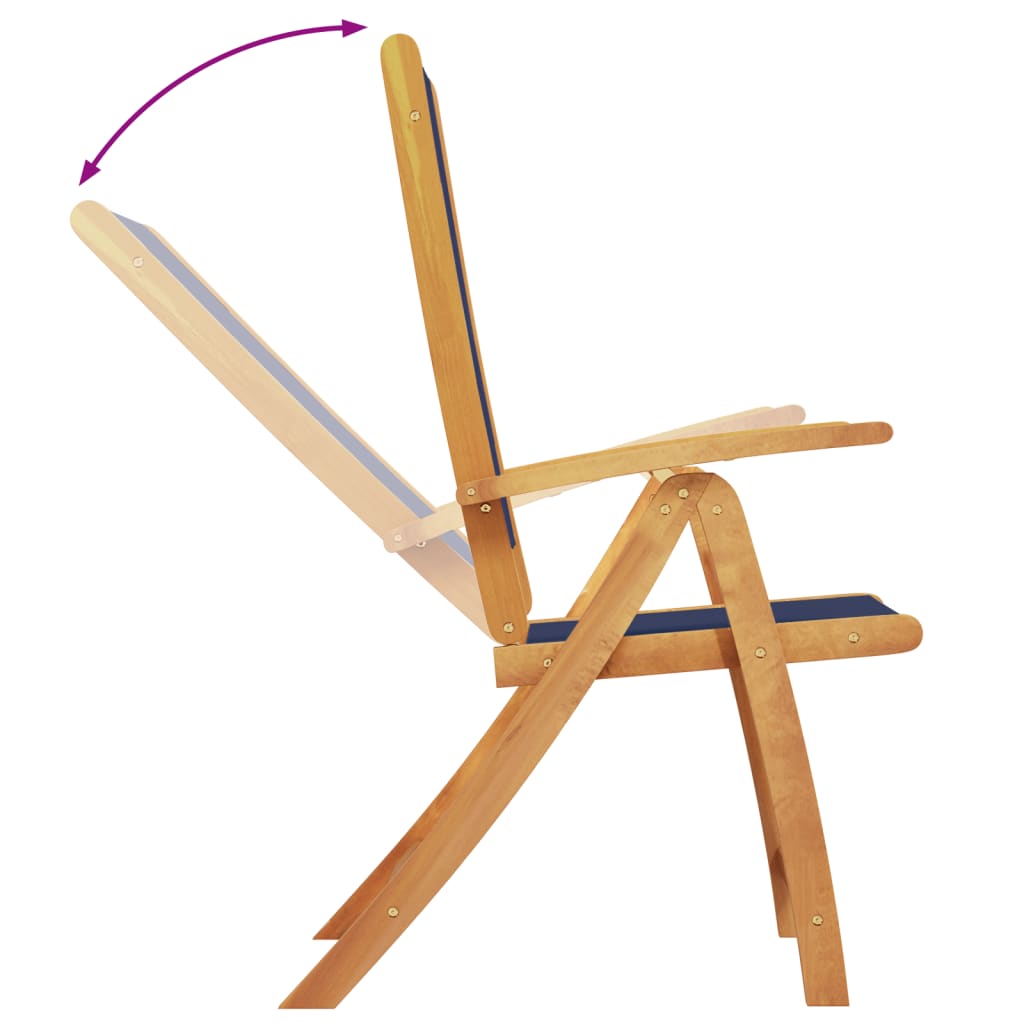 Tuinstoelen inklapbaar 8 st massief acaciahout en textileen
