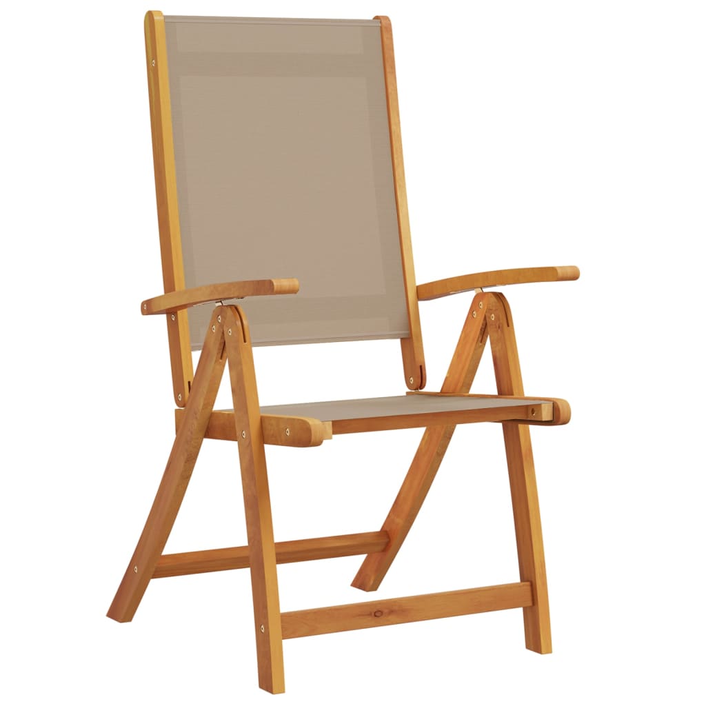 Tuinstoelen inklapbaar 4 st massief acaciahout en textileen