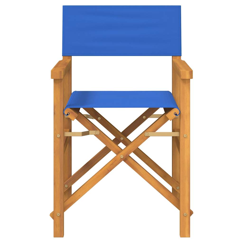 Regisseursstoelen inklapbaar 2 st massief teakhout blauw