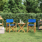 Regisseursstoelen inklapbaar 2 st massief teakhout blauw