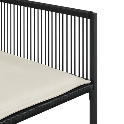 Tuinstoelen 4 st met kussens poly rattan zwart