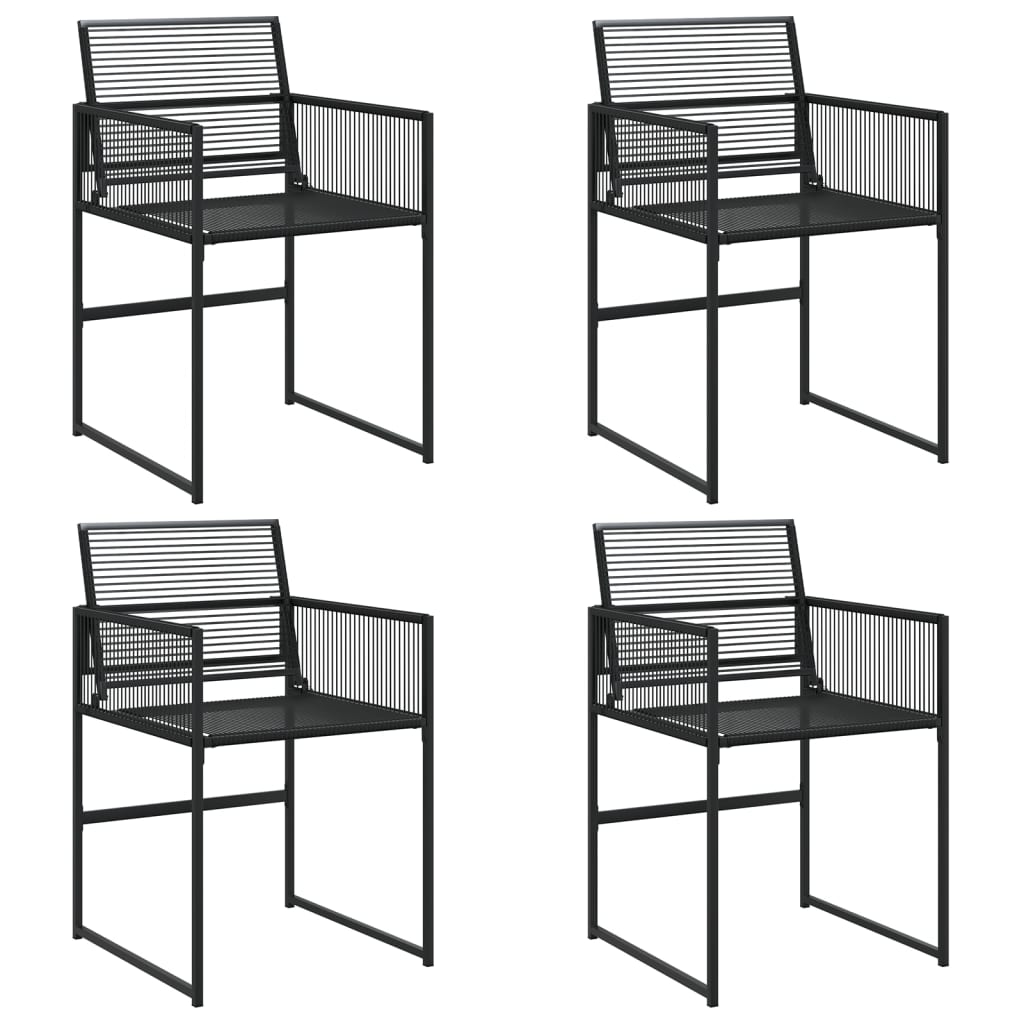 Tuinstoelen 4 st poly rattan zwart