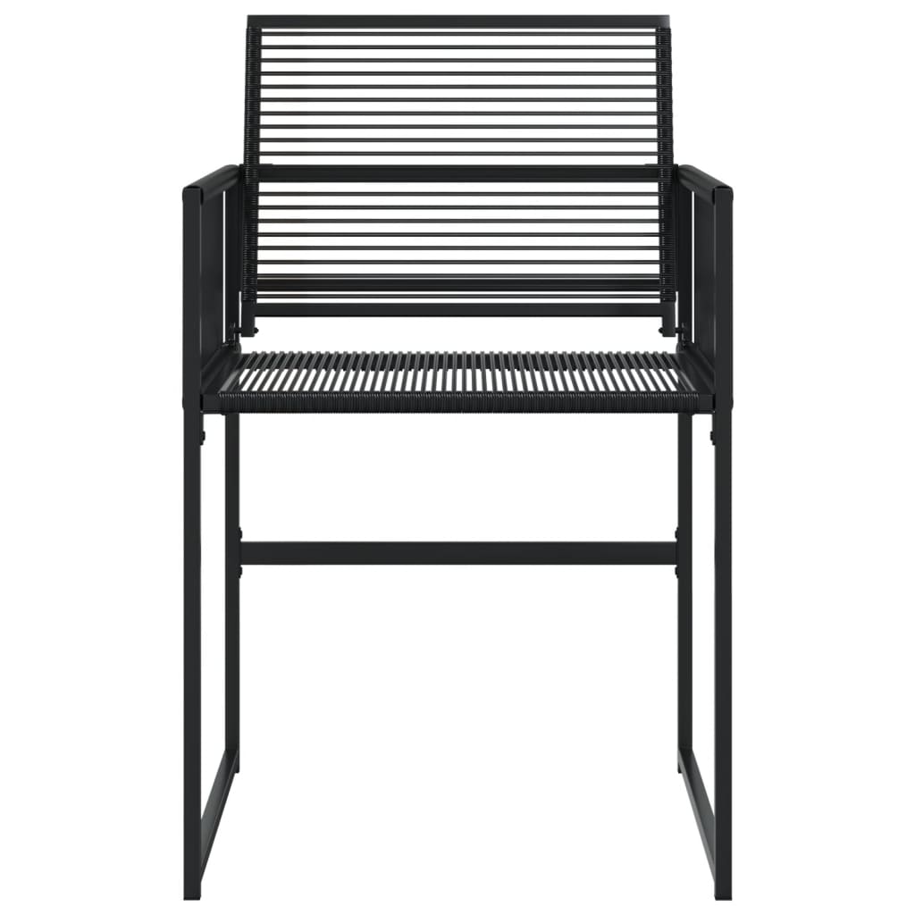 Tuinstoelen 4 st poly rattan zwart