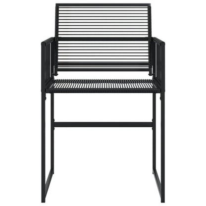 Tuinstoelen 4 st poly rattan zwart