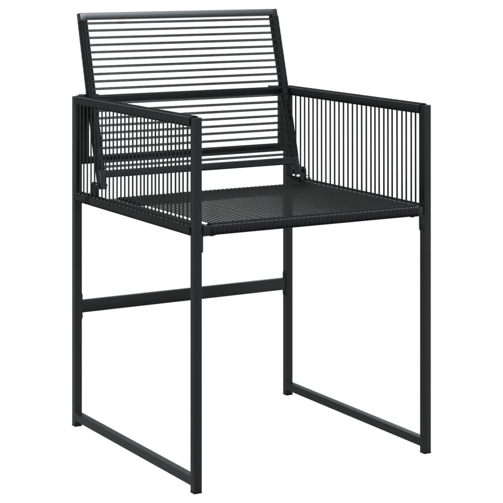 Tuinstoelen 4 st poly rattan zwart