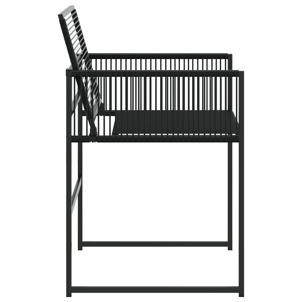 Tuinstoelen 4 st poly rattan zwart