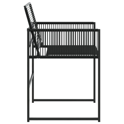 Tuinstoelen 4 st poly rattan zwart