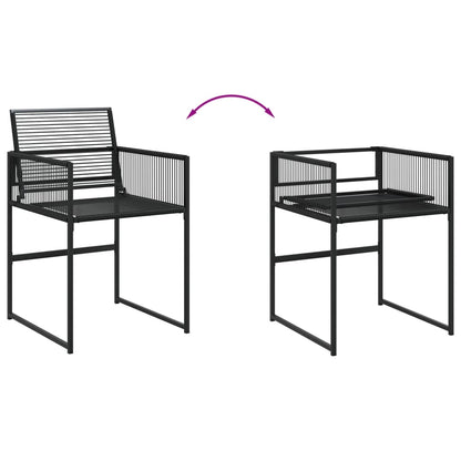 Tuinstoelen 4 st poly rattan zwart