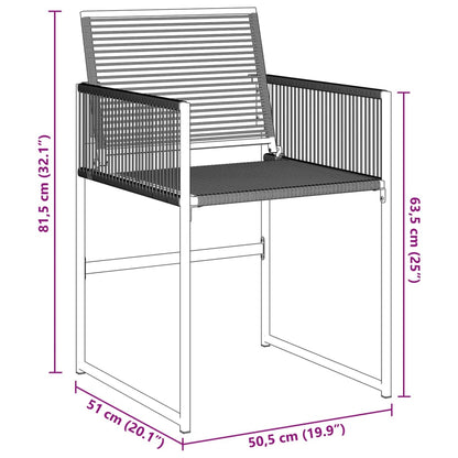 Tuinstoelen 4 st poly rattan zwart