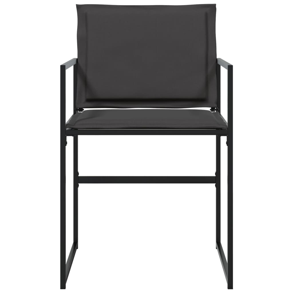 Tuinstoelen 4 st met kussens staal en textileen zwart
