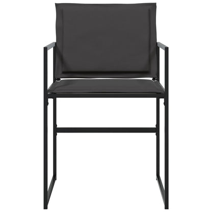 Tuinstoelen 4 st met kussens staal en textileen zwart