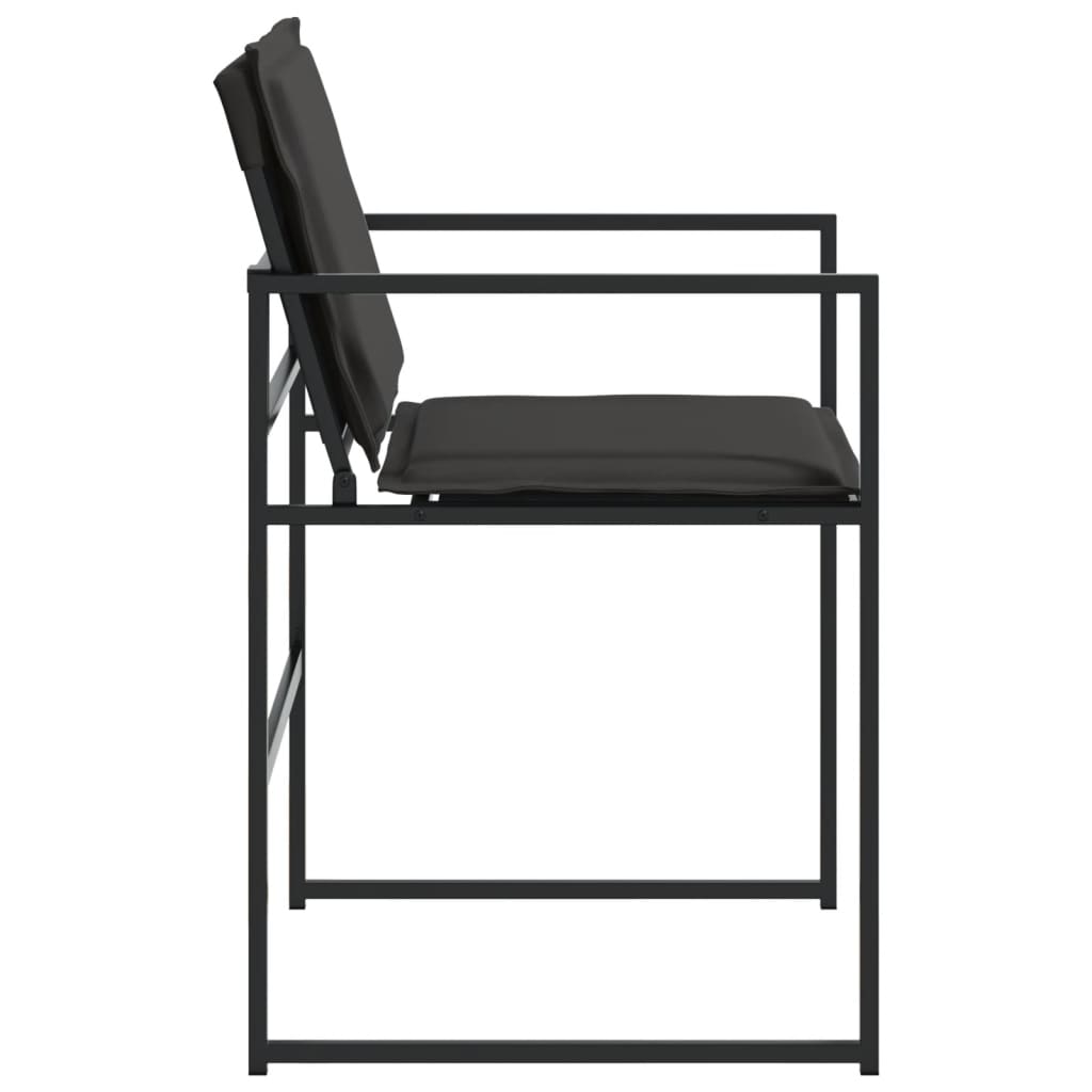 Tuinstoelen 4 st met kussens staal en textileen zwart
