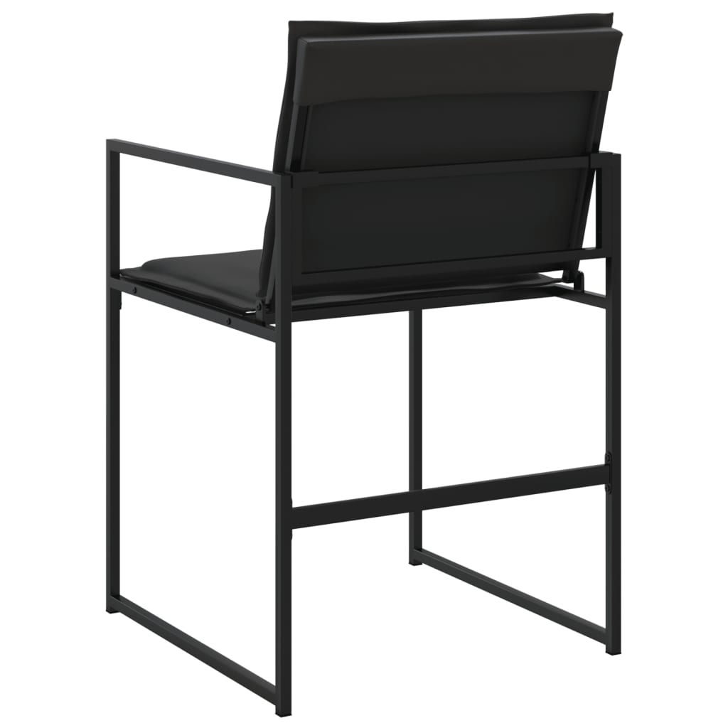 Tuinstoelen 4 st met kussens staal en textileen zwart