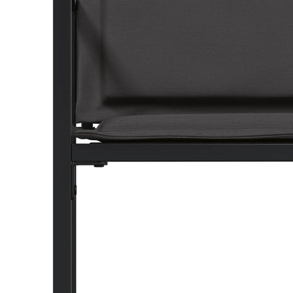 Tuinstoelen 4 st met kussens staal en textileen zwart