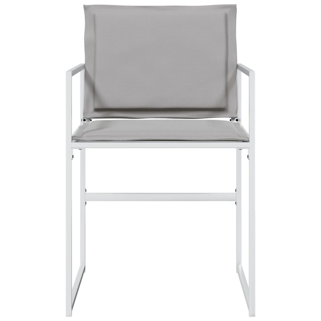 Tuinstoelen 4 st met kussens staal en textileen wit