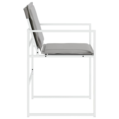 Tuinstoelen 4 st met kussens staal en textileen wit