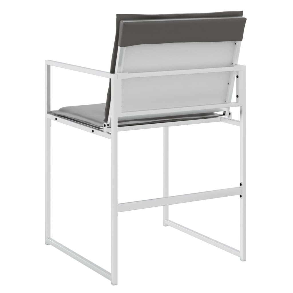 Tuinstoelen 4 st met kussens staal en textileen wit