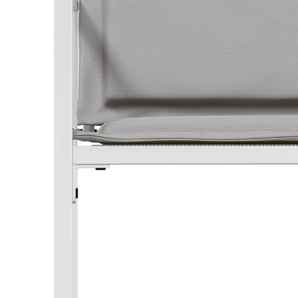 Tuinstoelen 4 st met kussens staal en textileen wit