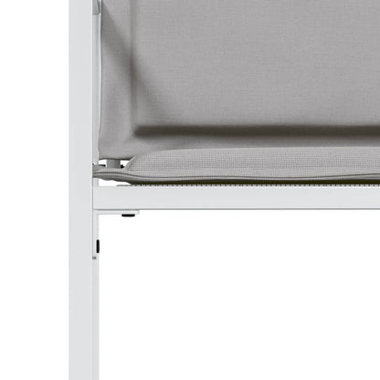 Tuinstoelen 4 st met kussens staal en textileen wit