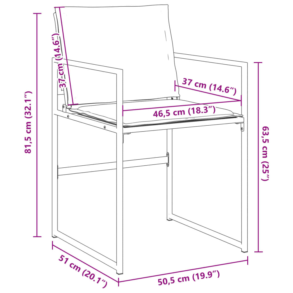 Tuinstoelen 4 st met kussens staal en textileen wit