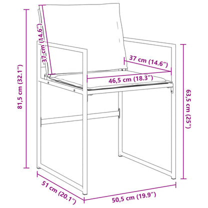 Tuinstoelen 4 st met kussens staal en textileen wit