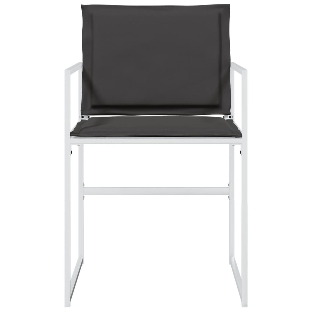 Tuinstoelen 4 st met kussens staal en textileen wit