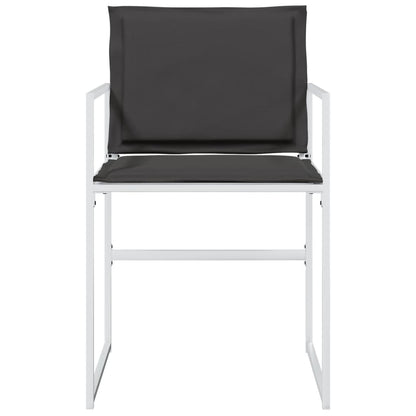 Tuinstoelen 4 st met kussens staal en textileen wit