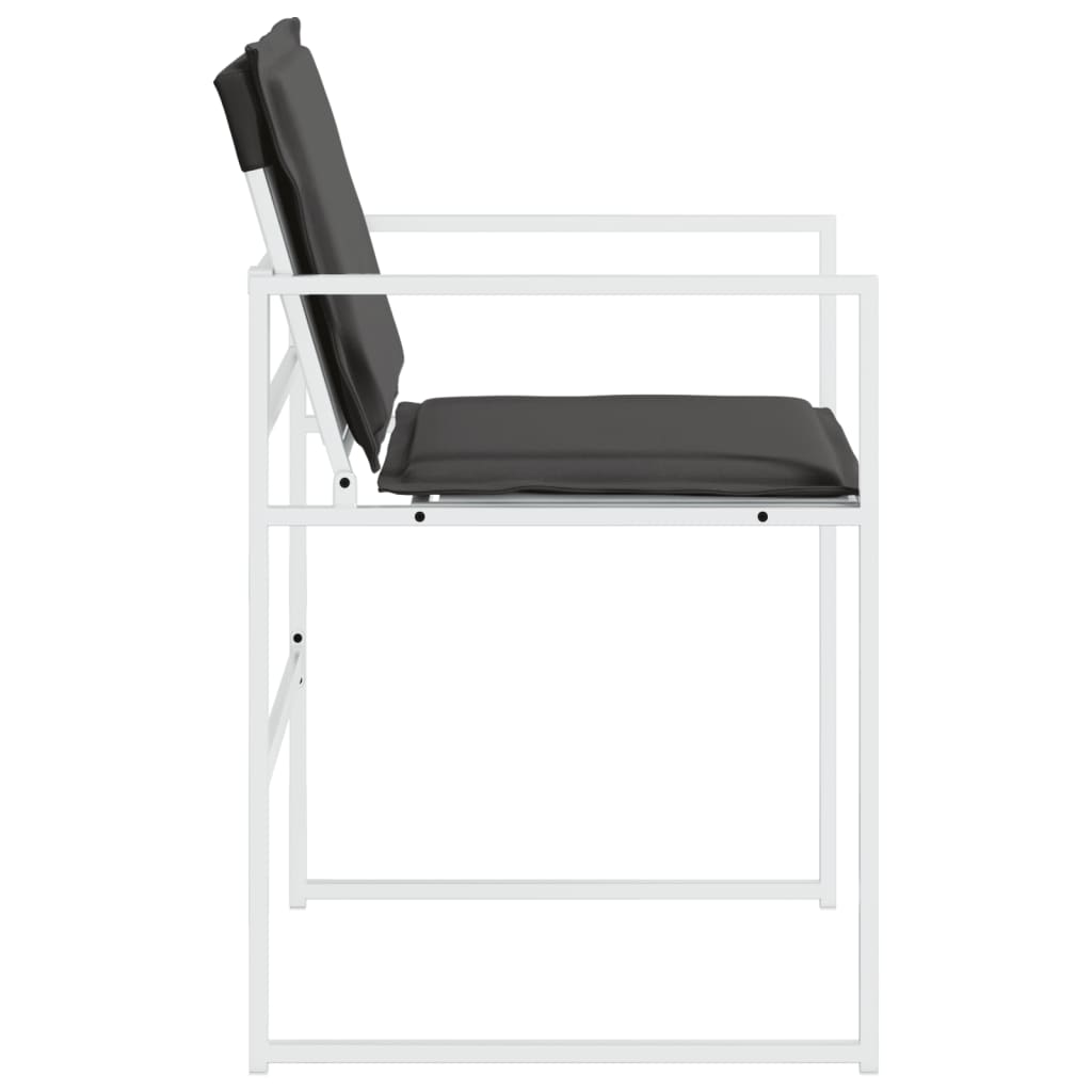 Tuinstoelen 4 st met kussens staal en textileen wit