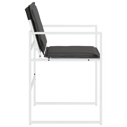 Tuinstoelen 4 st met kussens staal en textileen wit