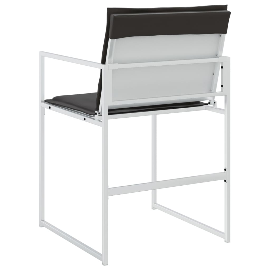 Tuinstoelen 4 st met kussens staal en textileen wit