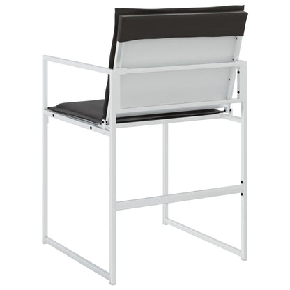 Tuinstoelen 4 st met kussens staal en textileen wit