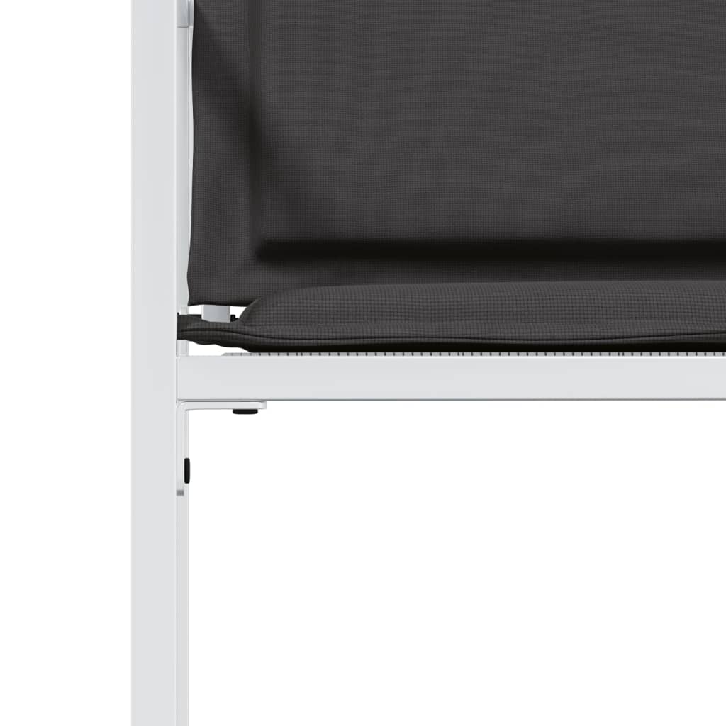 Tuinstoelen 4 st met kussens staal en textileen wit