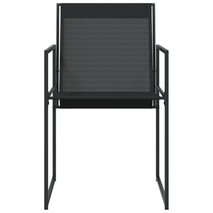 Tuinstoelen 4 st staal en textileen zwart