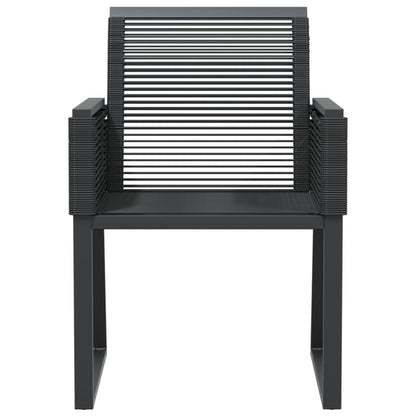 Tuinstoelen 4 st poly rattan zwart