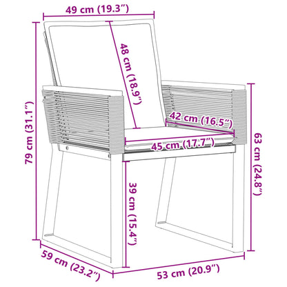 Tuinstoelen 4 st met kussens poly rattan zwart