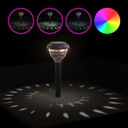 Tuinpadverlichting 4 st solar met grondpennen RGB en warmwit