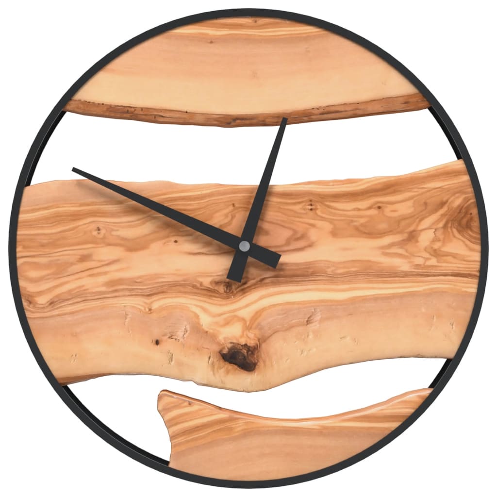 Wandklok Ø35 Cm Ijzer En Olijfhout Bruin Donkerbruin
