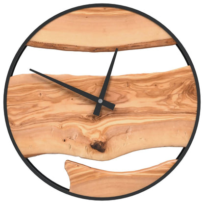 Wandklok Ø35 Cm Ijzer En Olijfhout Bruin Donkerbruin