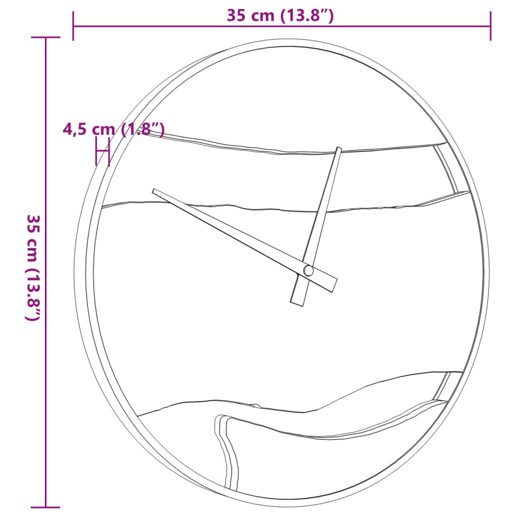 Wandklok Ø35 Cm Ijzer En Olijfhout Bruin Donkerbruin