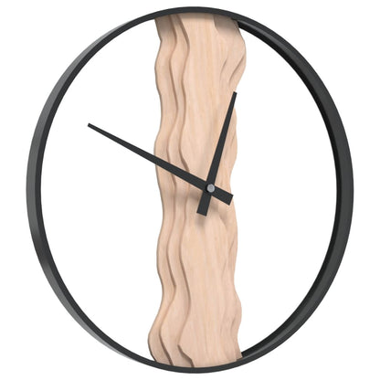 Wandklok Ø35 Cm Ijzer En Eikenhout Bruin