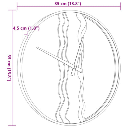 Wandklok Ø35 Cm Ijzer En Eikenhout Bruin