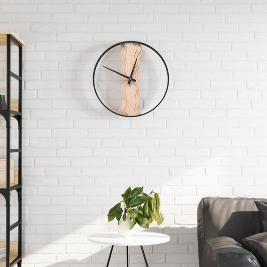 Wandklok Ø35 Cm Ijzer En Eikenhout Bruin