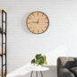 Wandklok Ø39 Cm Ijzer En Bewerkt Hout Bruin