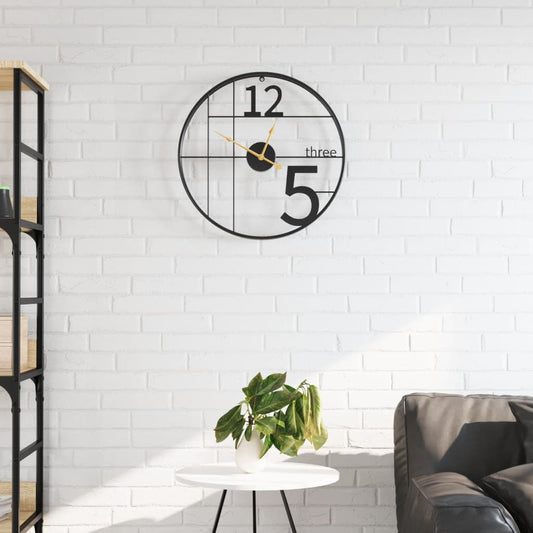Wandklok Ø50 Cm Ijzer Zwart