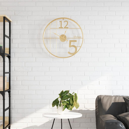 Wandklok Ø50 Cm Ijzer Kleurig Goud