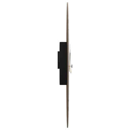 Wandklok Ø30 Cm Bewerkt Hout Geel en zwart