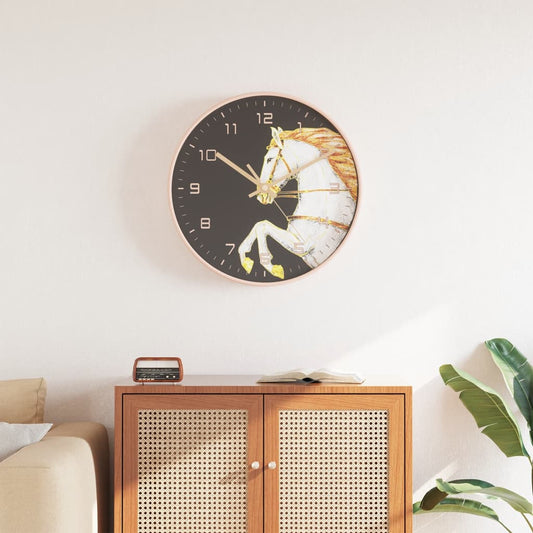 Wandklok Ø29,5 Cm Polystyreen En Glas Goudkleurig En Wit