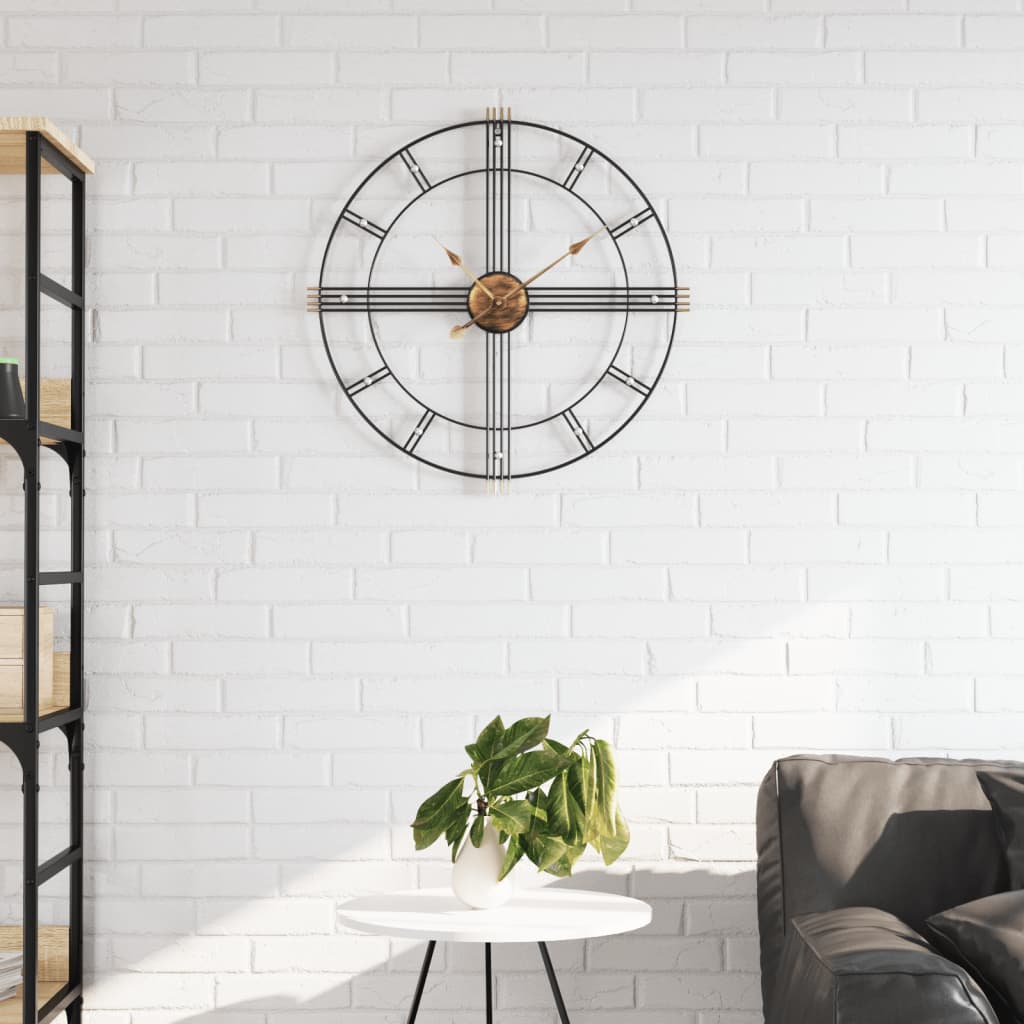 Wandklok Ø60 Cm Ijzer Zwart